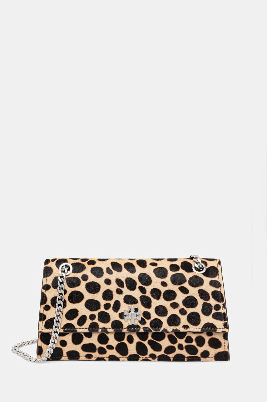 Tory Burch geantă de piele Kira Turnlock culoarea bej, 169175.250