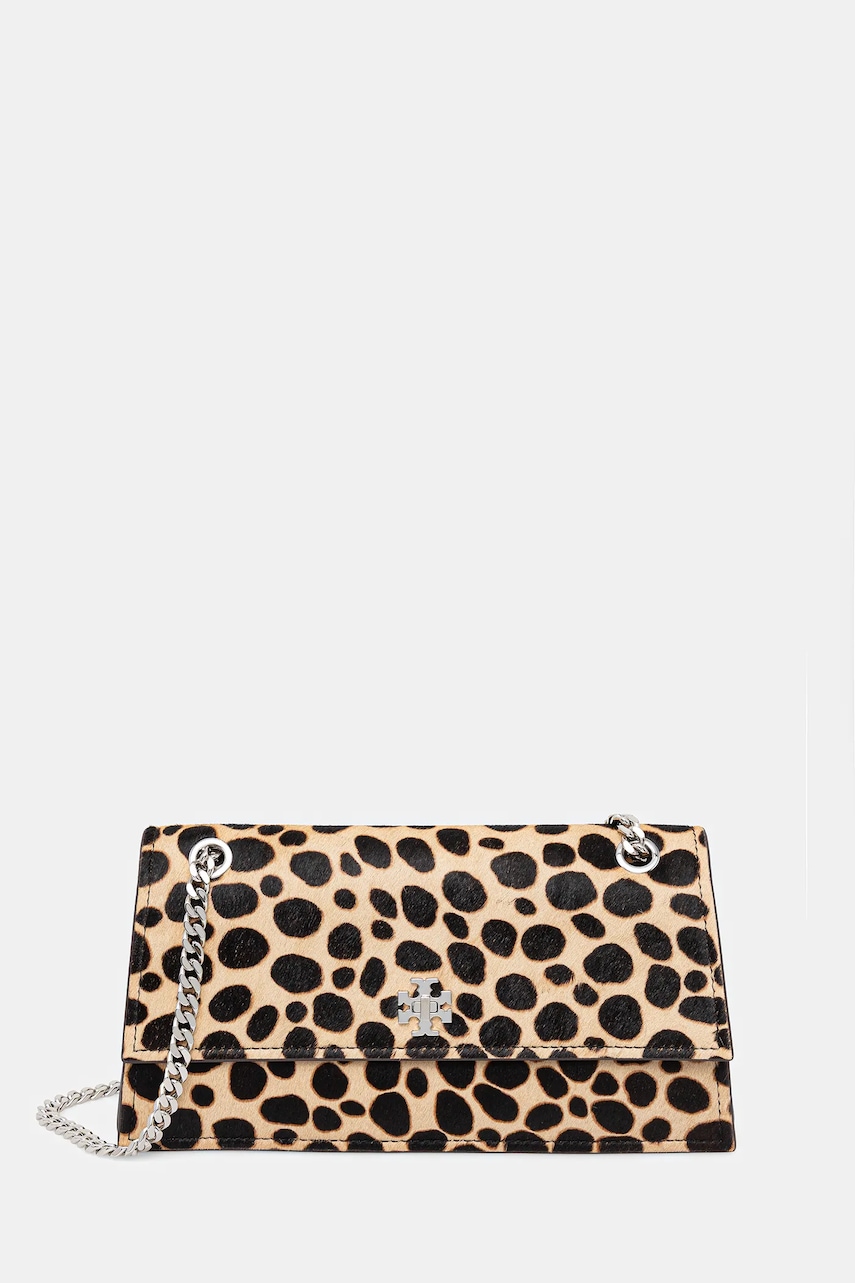 Tory Burch geantă de piele Kira Turnlock culoarea bej, 169175.250