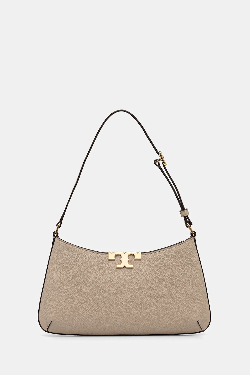 Tory Burch poșetă de piele Eleanor Soft Slim culoarea bej, 174850.250