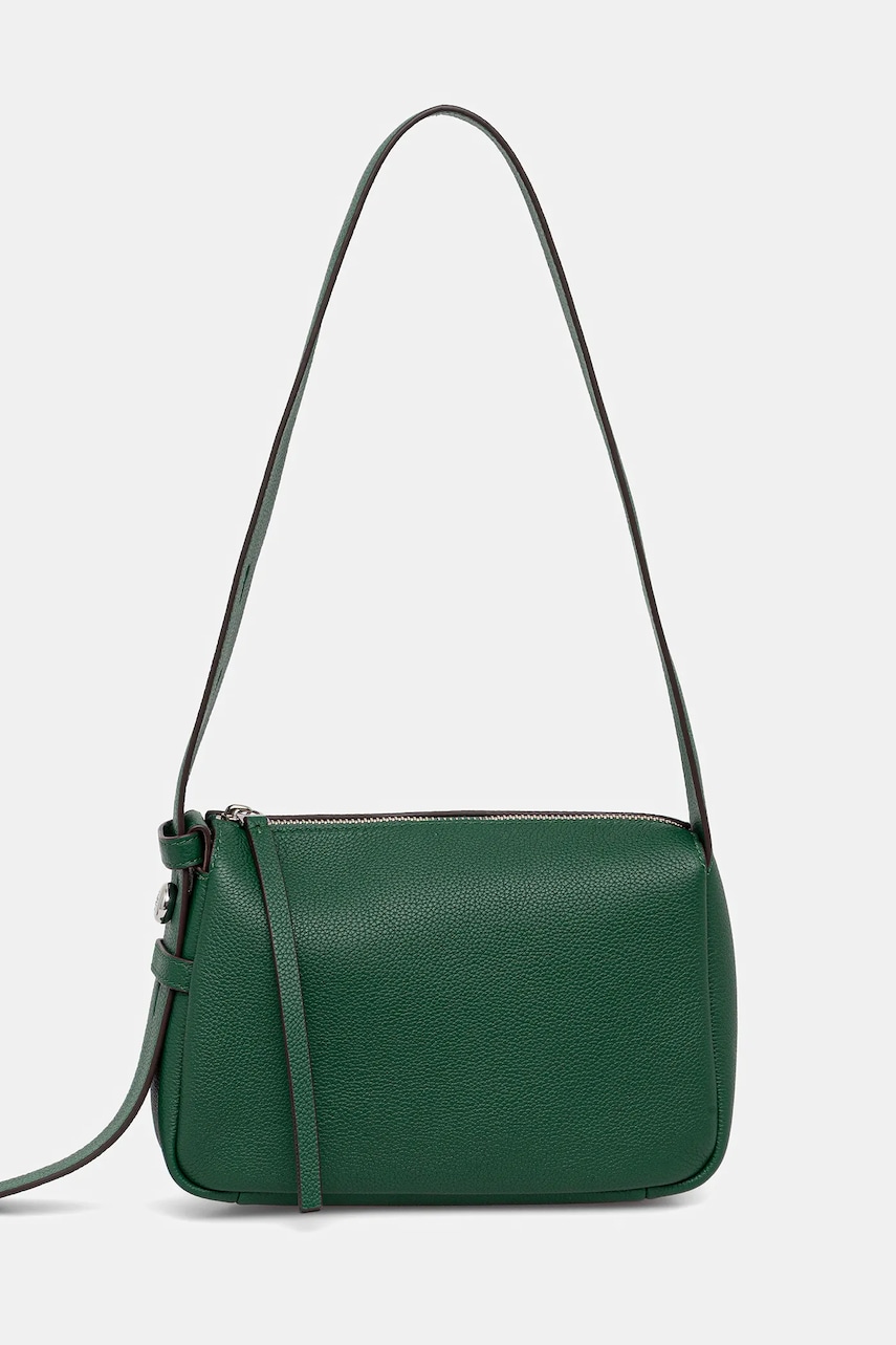 Tory Burch poșetă de piele Romy Small Shoulder culoarea verde, 176674.302