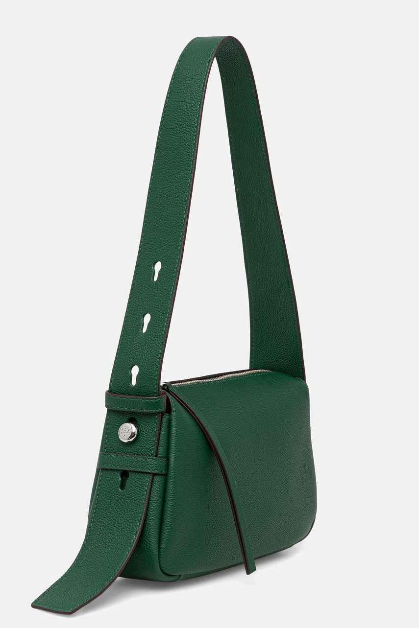 Кожаная сумочка Tory Burch Romy Small Shoulder цвет зелёный 176674.302