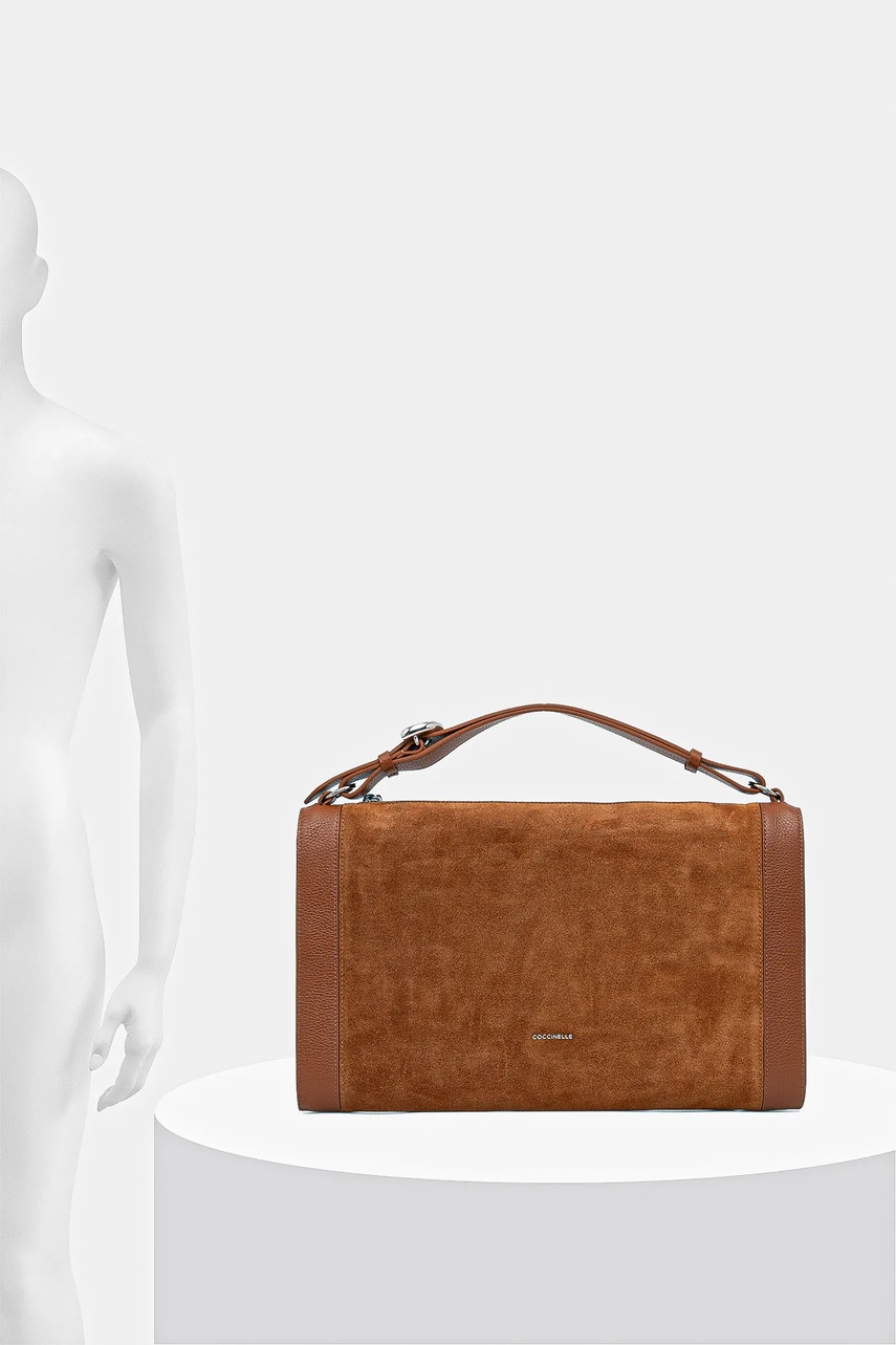 Δερμάτινη τσάντα Coccinelle ELINOR χρώμα: καφέ, E1.TL6.12.02.01 φωτογραφία