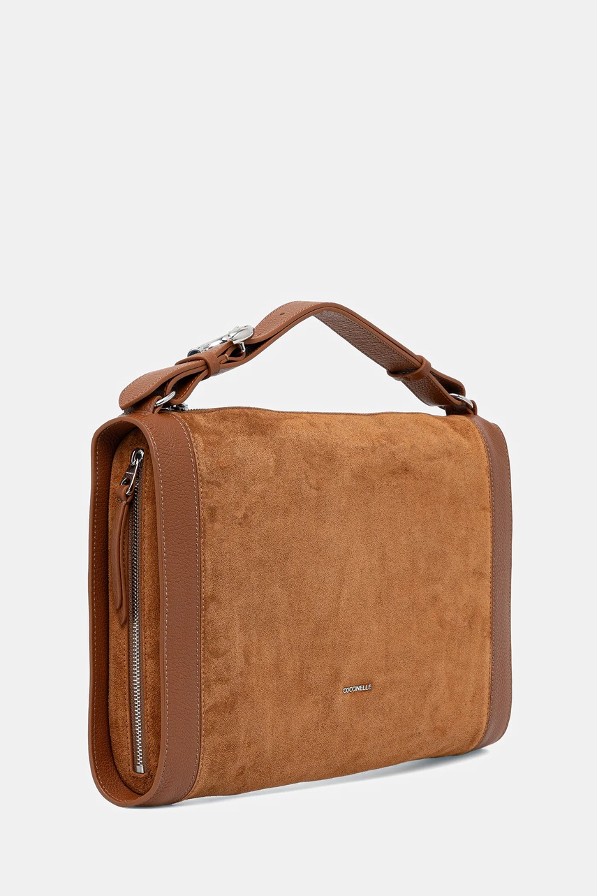 Δερμάτινη τσάντα Coccinelle ELINOR χρώμα: καφέ, E1.TL6.12.02.01 φωτογραφία