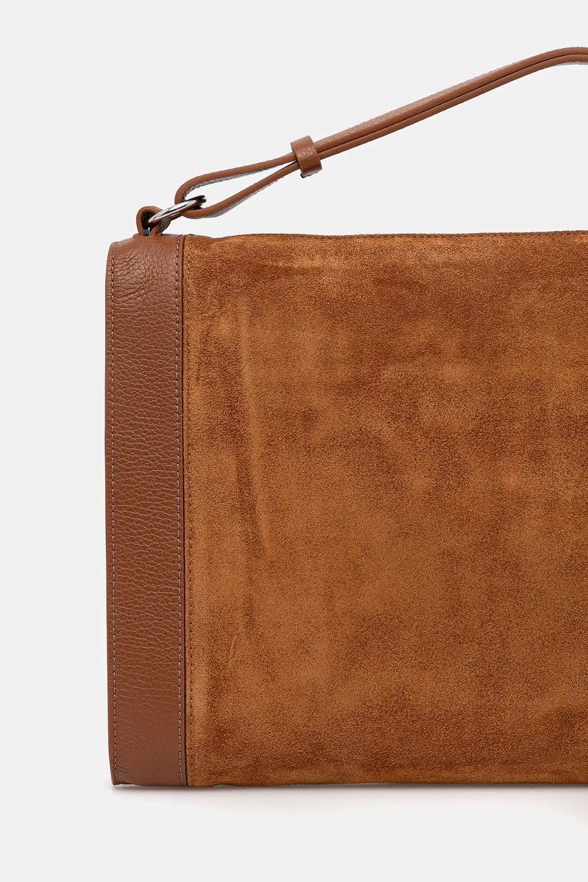 Δερμάτινη τσάντα Coccinelle ELINOR χρώμα: καφέ, E1.TL6.12.02.01 φωτογραφία