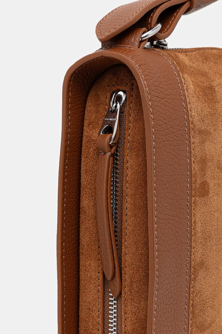 Δερμάτινη τσάντα Coccinelle ELINOR χρώμα: καφέ, E1.TL6.12.02.01 φωτογραφία