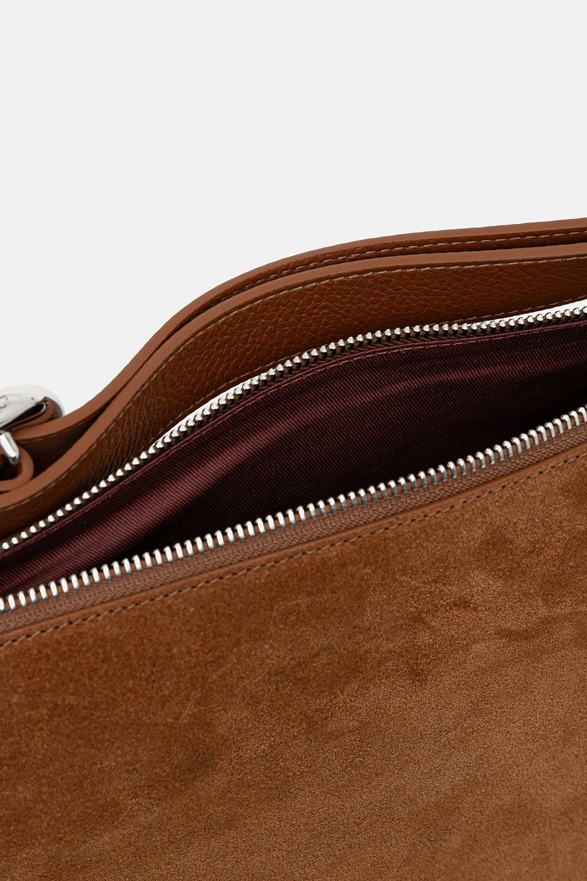 Δερμάτινη τσάντα Coccinelle ELINOR χρώμα: καφέ, E1.TL6.12.02.01 φωτογραφία