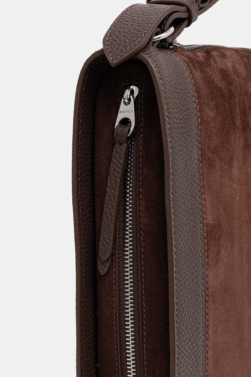 Δερμάτινη τσάντα Coccinelle ELINOR χρώμα: καφέ, E1.TL6.12.02.01 φωτογραφία