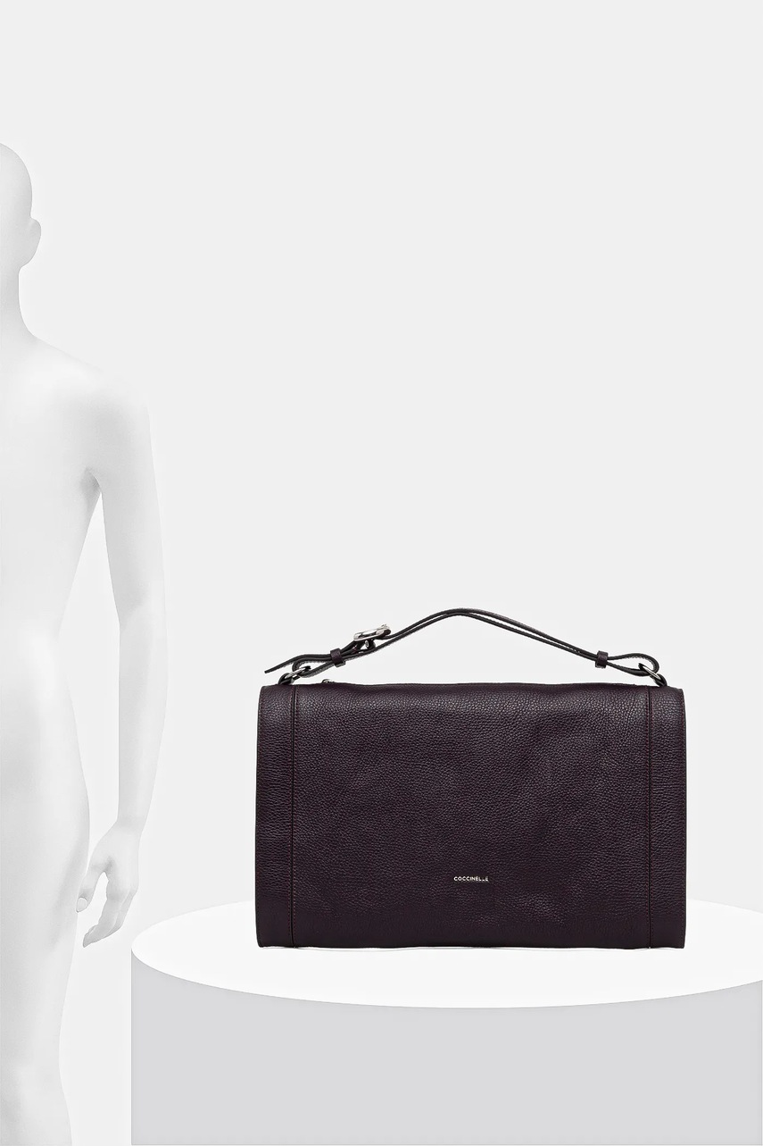 Δερμάτινη τσάντα Coccinelle ELINOR χρώμα: μοβ, E1.TL5.12.02.01 φωτογραφία