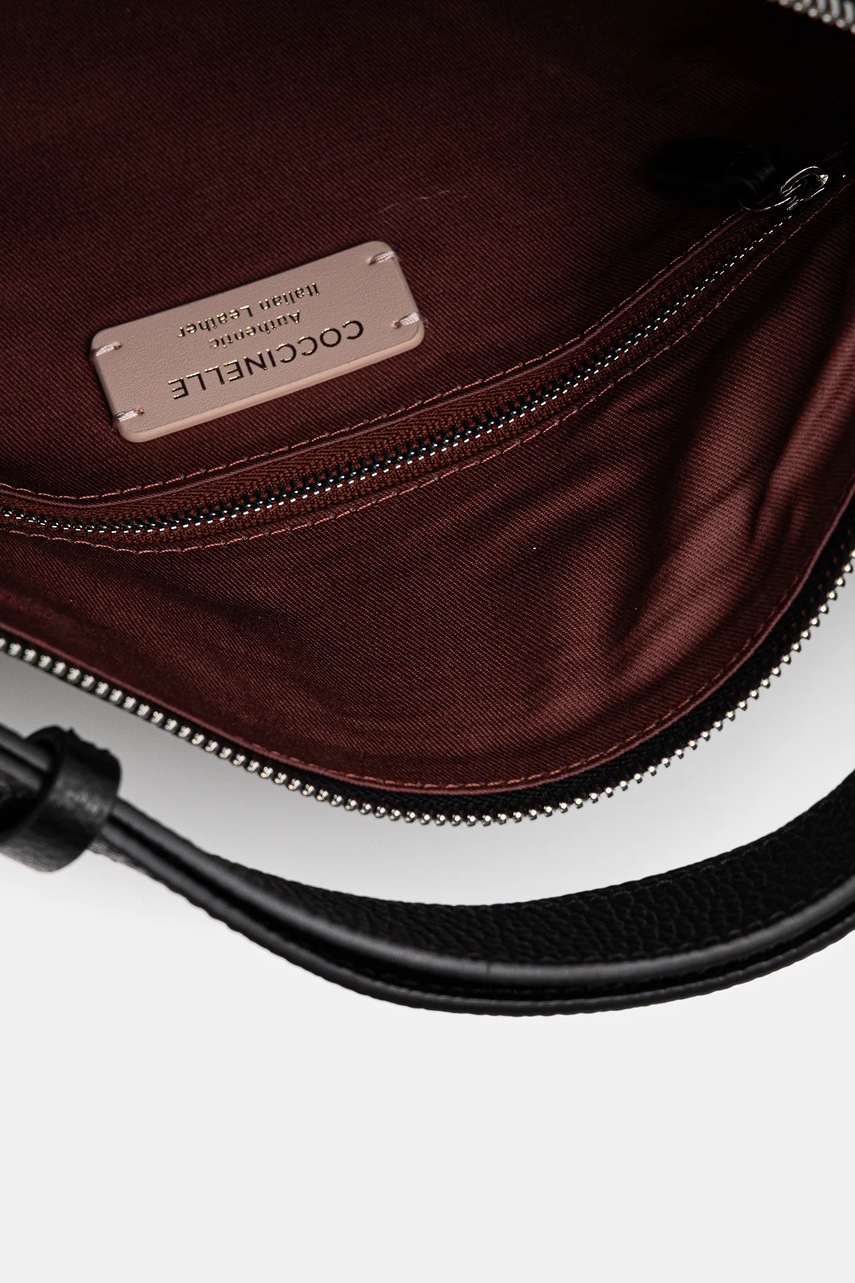 Δερμάτινη τσάντα Coccinelle ELINOR χρώμα: μαύρο, E1.TL5.12.02.01 φωτογραφία