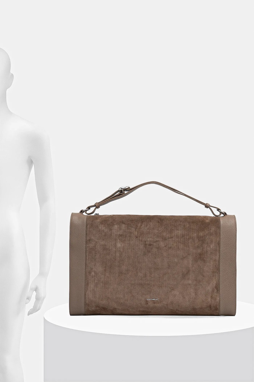 Δερμάτινη τσάντα Coccinelle ELINOR χρώμα: μπεζ, E1.TL6.12.01.01 φωτογραφία