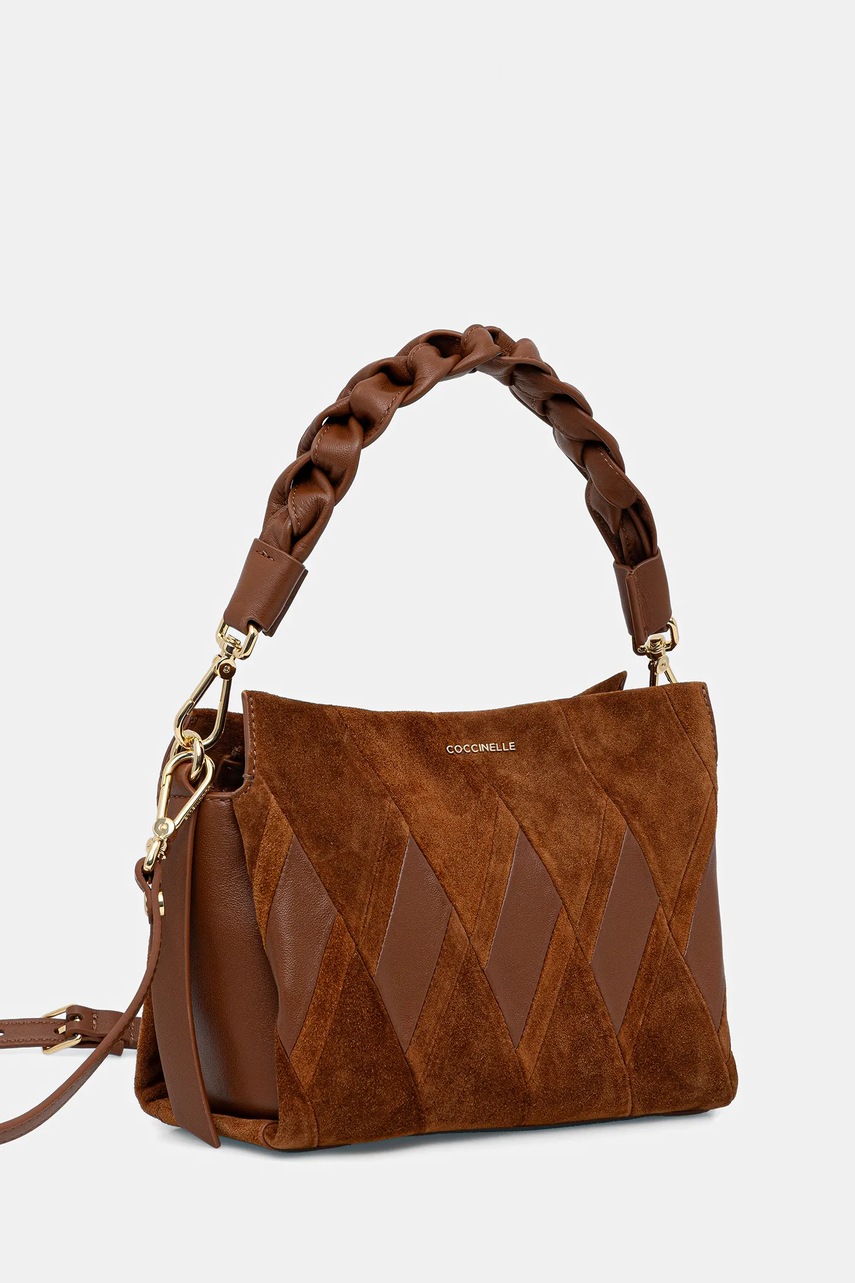 Замшевая сумочка Coccinelle BOHEME NEW GEOMET.PATCH цвет коричневый E1.T66.58.01.01