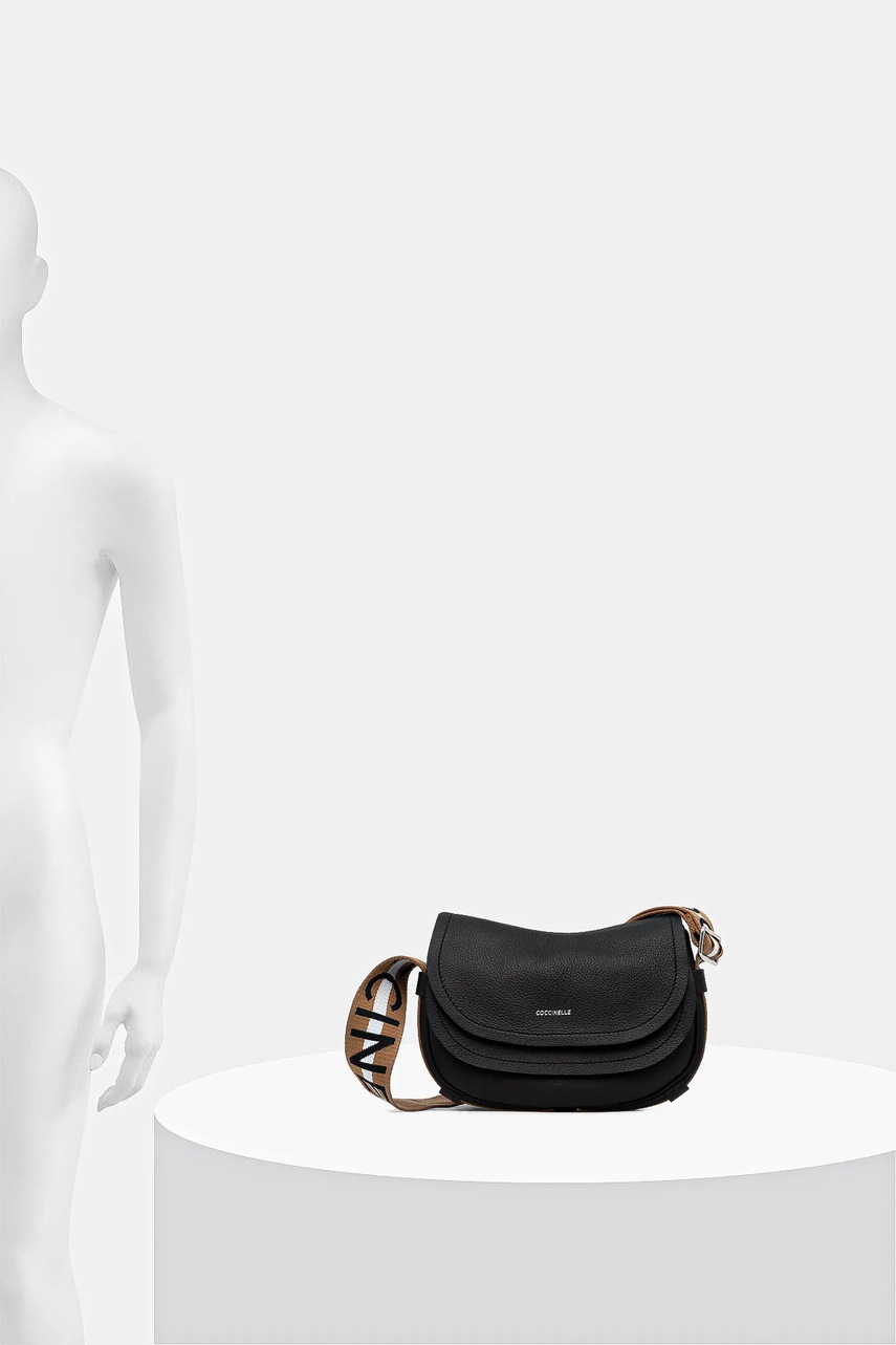 Δερμάτινη τσάντα Coccinelle RAQUEL χρώμα: μαύρο, E1.SQ0.15.03.01 φωτογραφία