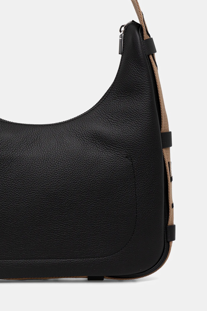 Δερμάτινη τσάντα Coccinelle RAQUEL χρώμα: μαύρο, E1.SQ0.13.01.01 φωτογραφία