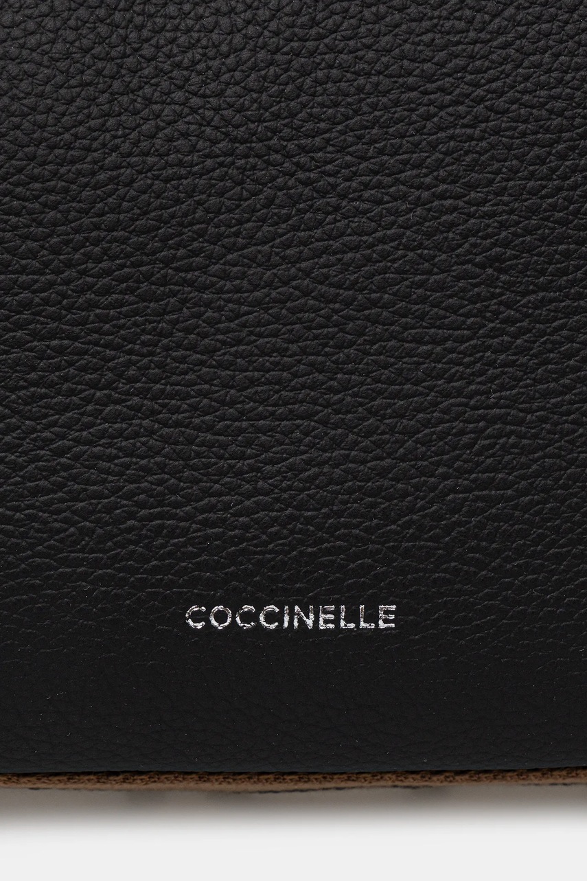 Δερμάτινη τσάντα Coccinelle RAQUEL χρώμα: μαύρο, E1.SQ0.13.01.01 φωτογραφία