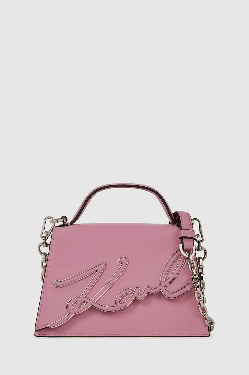 Karl Lagerfeld poșetă de piele culoarea roz, A4W30033