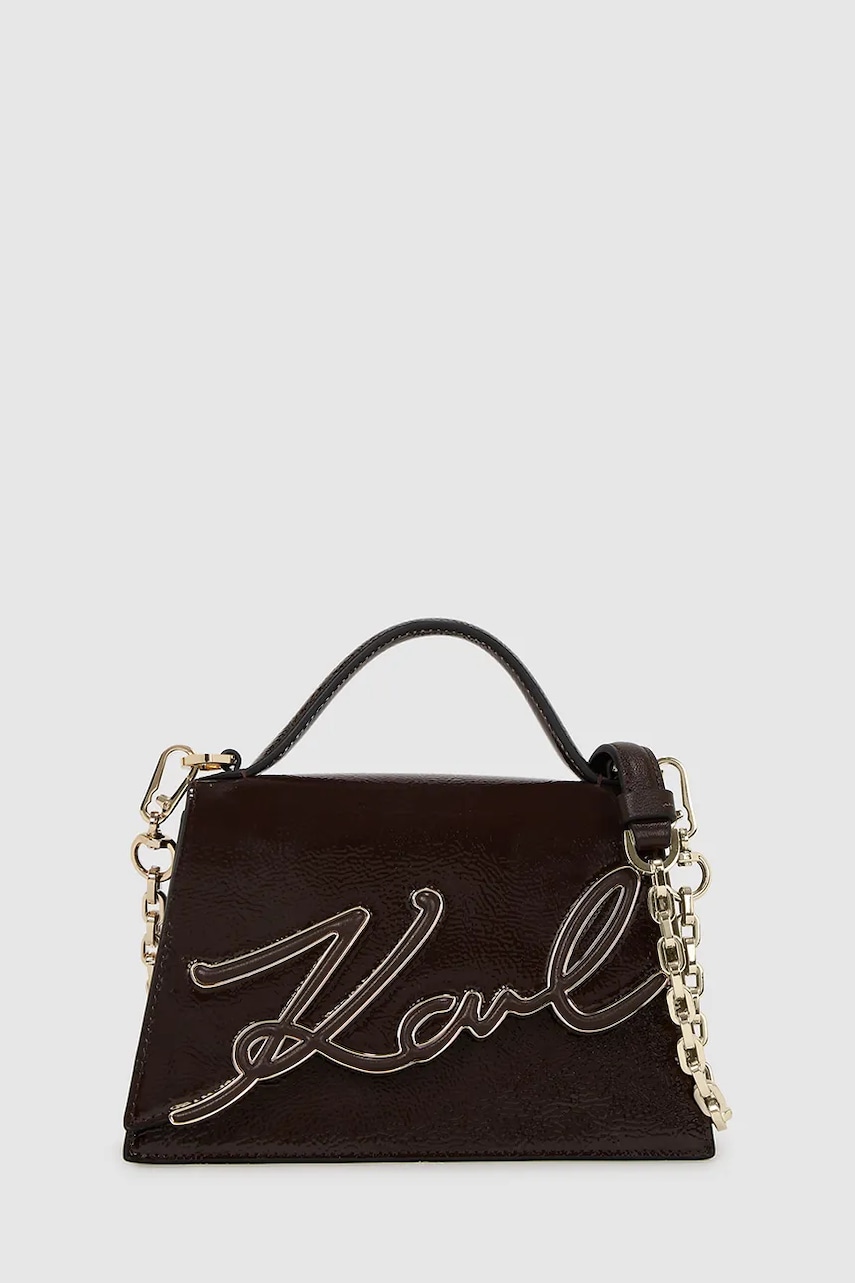 Karl Lagerfeld poșetă de piele culoarea bordo, A4W30033