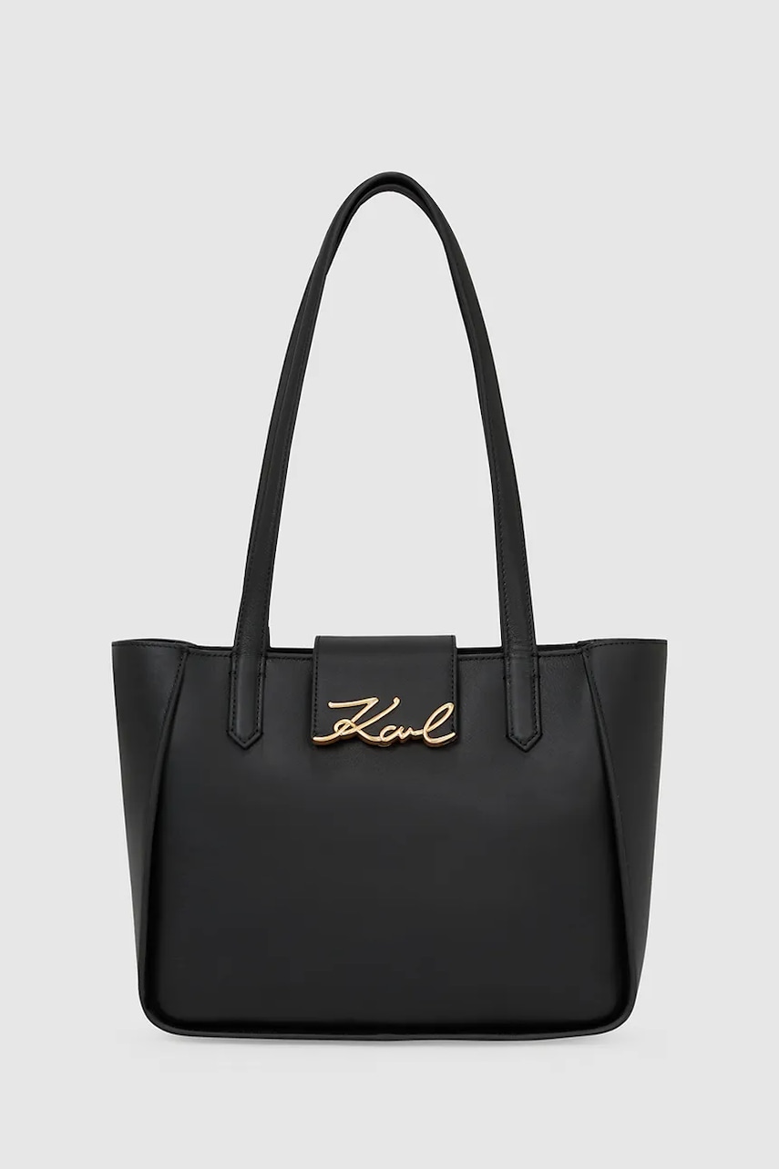 Karl Lagerfeld poșetă de piele culoarea negru, A4W30066