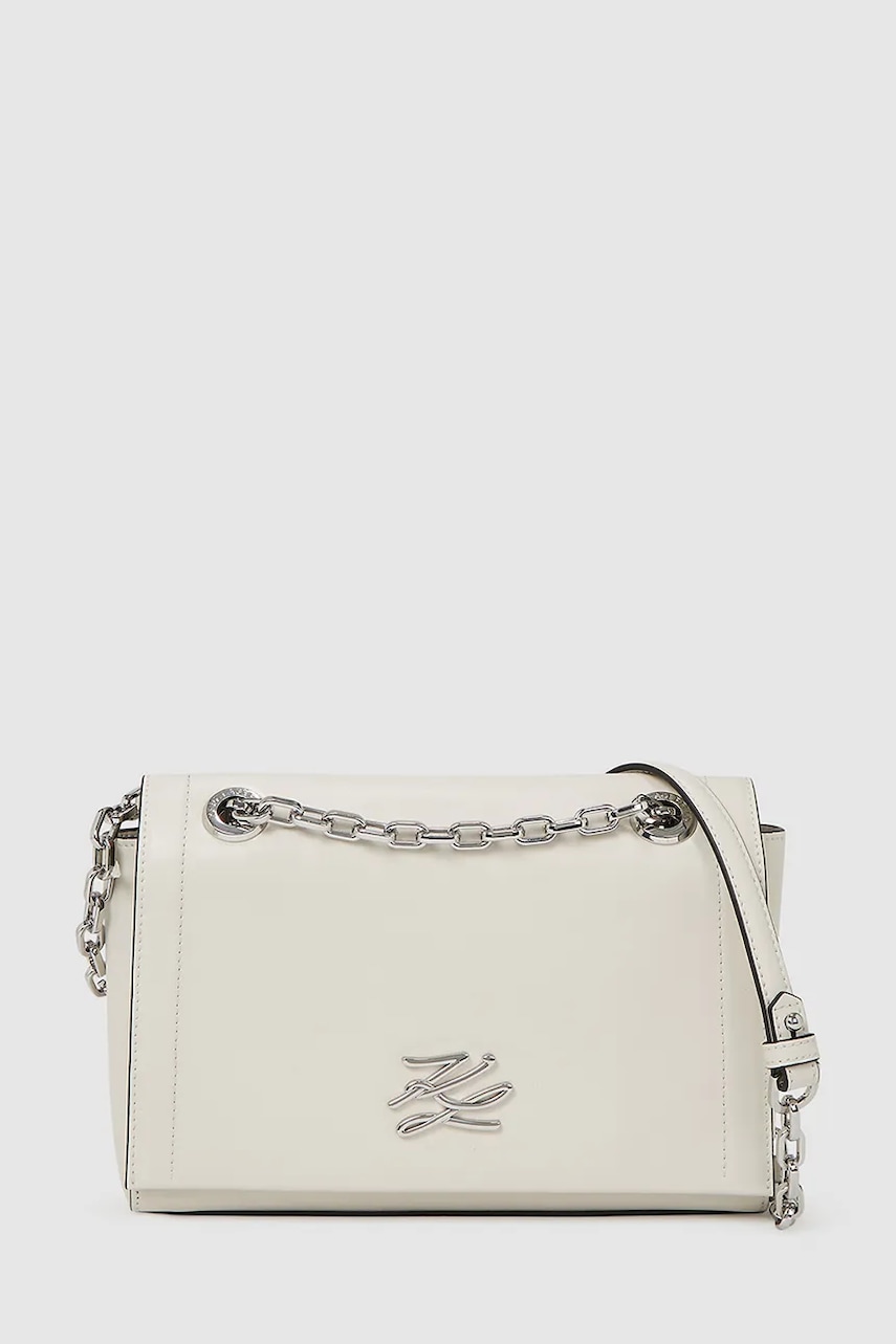 Karl Lagerfeld poșetă de piele culoarea bej, A4W30084