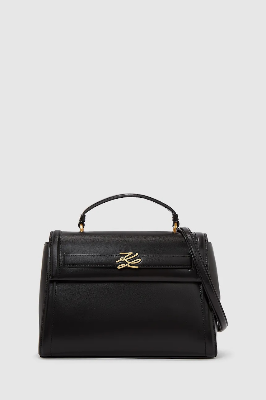 Karl Lagerfeld poșetă de piele culoarea negru, A4W30099