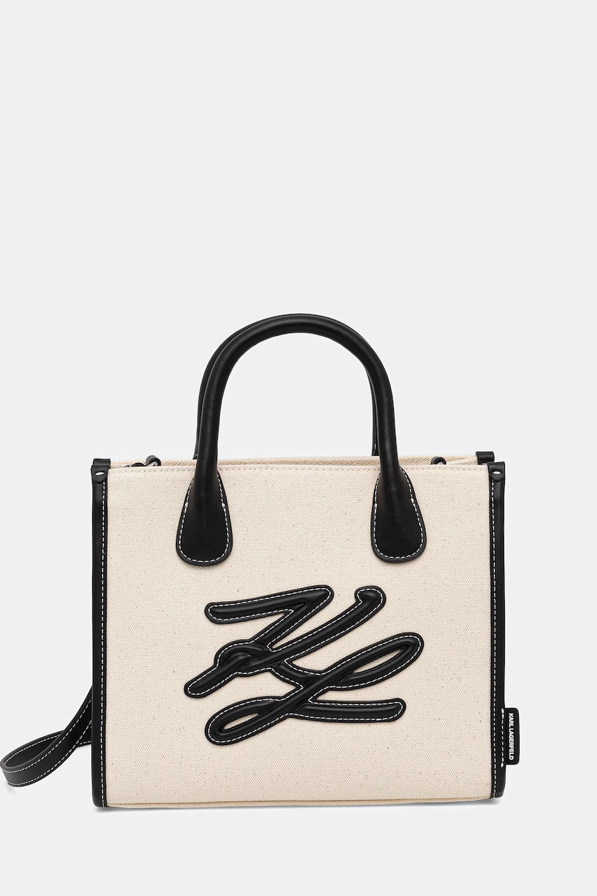 Karl Lagerfeld poșetă culoarea bej, A4W50026