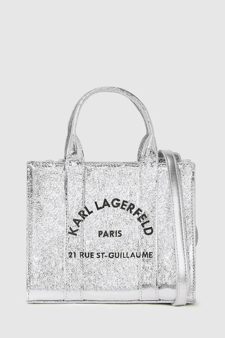 Karl Lagerfeld poșetă culoarea argintiu, A4W50059