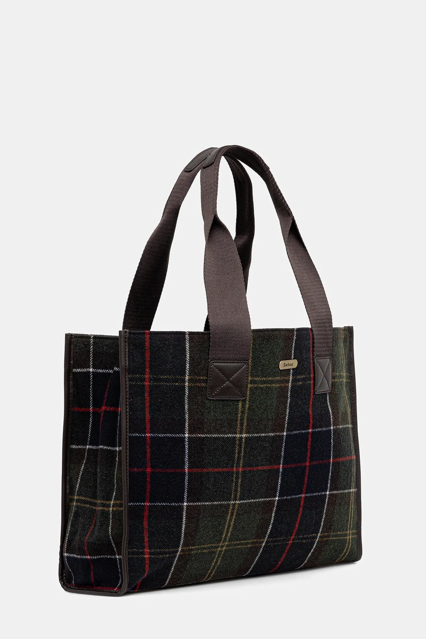 Сумка с шерстью Barbour цвет зелёный LBA0424