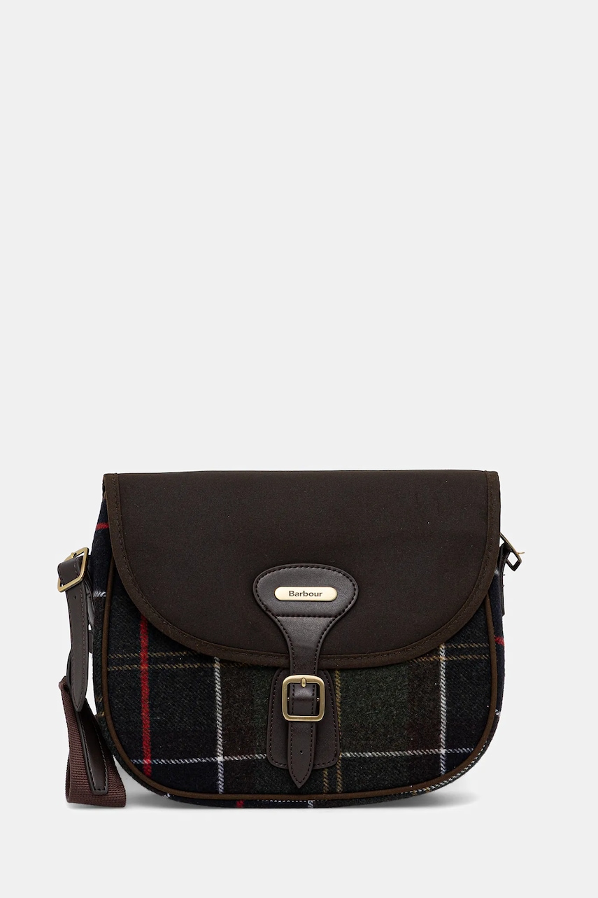 Barbour geantă de mână cu lână culoarea verde, LBA0479