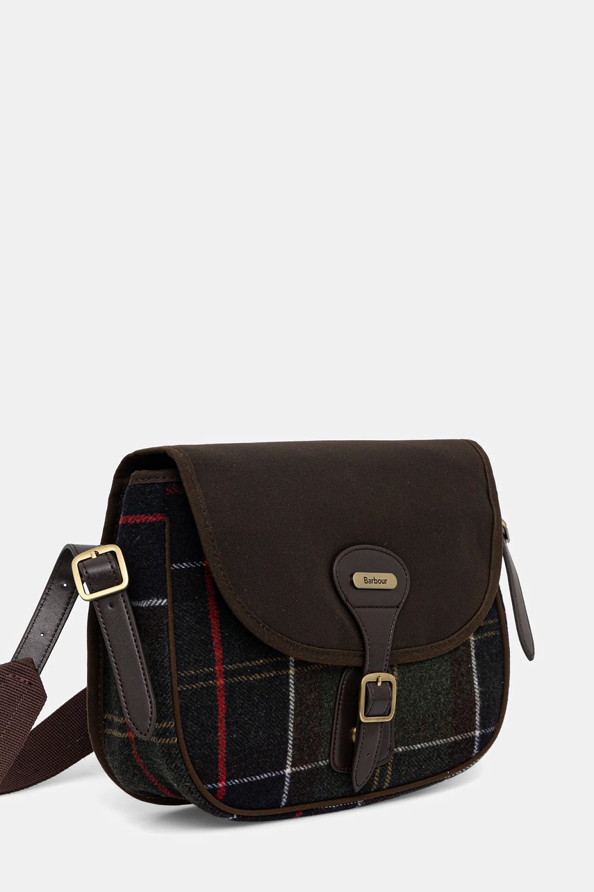 Сумка с добавлением шерсти Barbour цвет зелёный LBA0479