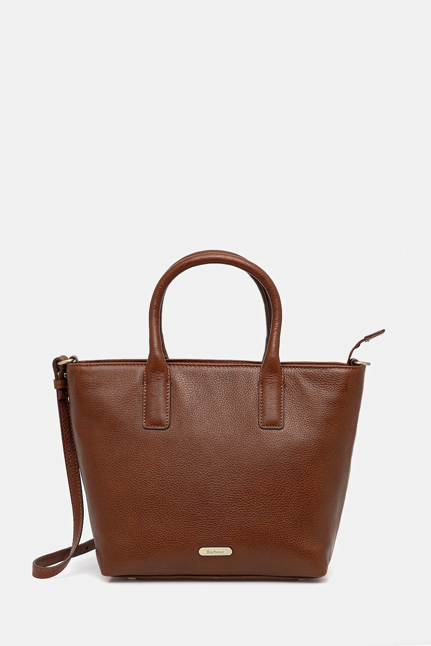 Barbour poșetă de piele culoarea maro, LBA0489