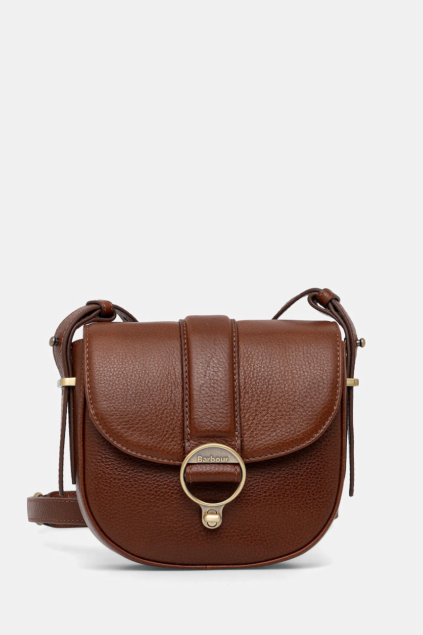 Barbour poșetă de piele culoarea maro, LBA0490