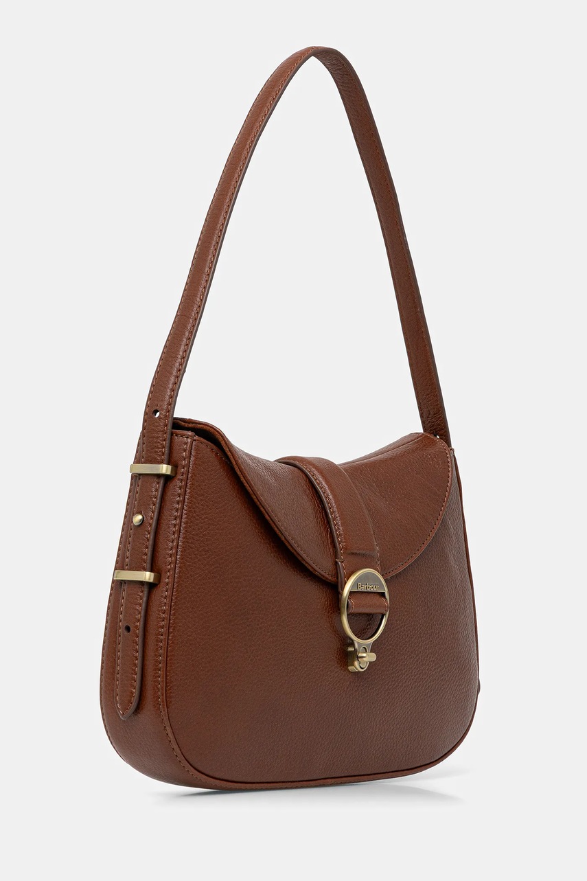 Кожаная сумочка Barbour цвет коричневый LBA0493