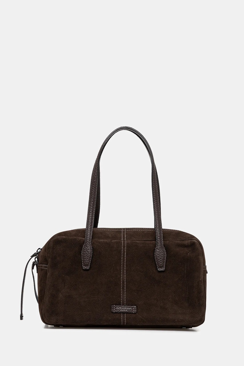 Gianni Chiarini geantă de mână din piele întoarsă ARYNA culoarea maro, BS.11802.NBK.TKL
