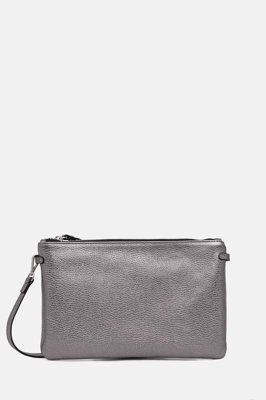 Levně Kožená kabelka Gianni Chiarini HERMY stříbrná barva, BS.3695.GRN.LM