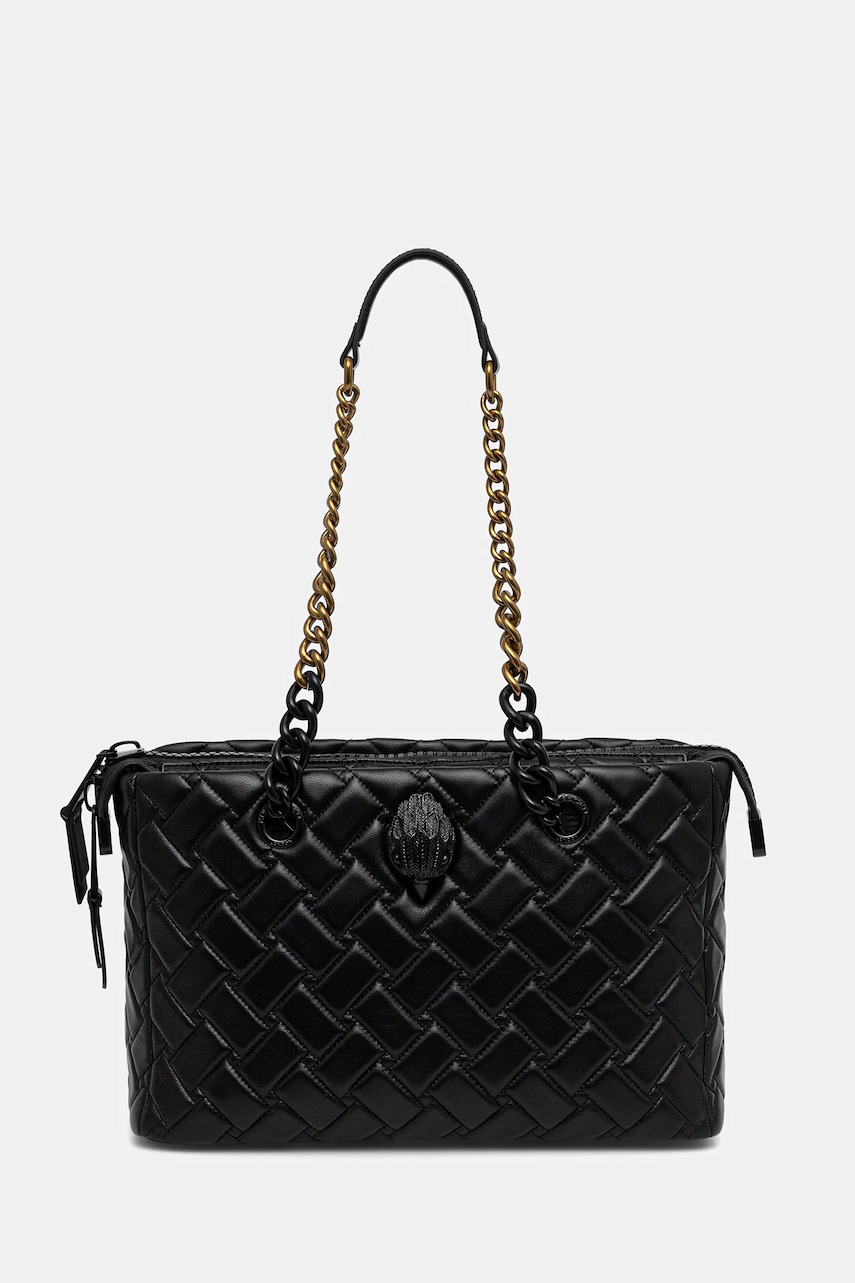 Levně Kožená kabelka Kurt Geiger London KENSINGTON černá barva, 5018800109