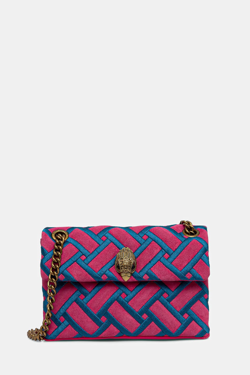 Levně Kožená kabelka Kurt Geiger London MINI KENSINGTON růžová barva, 5017657219
