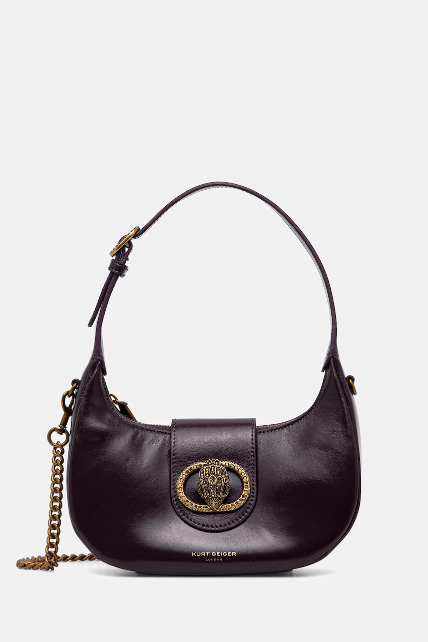 Kurt Geiger London poșetă de piele CHELSEA culoarea violet, 3601190319