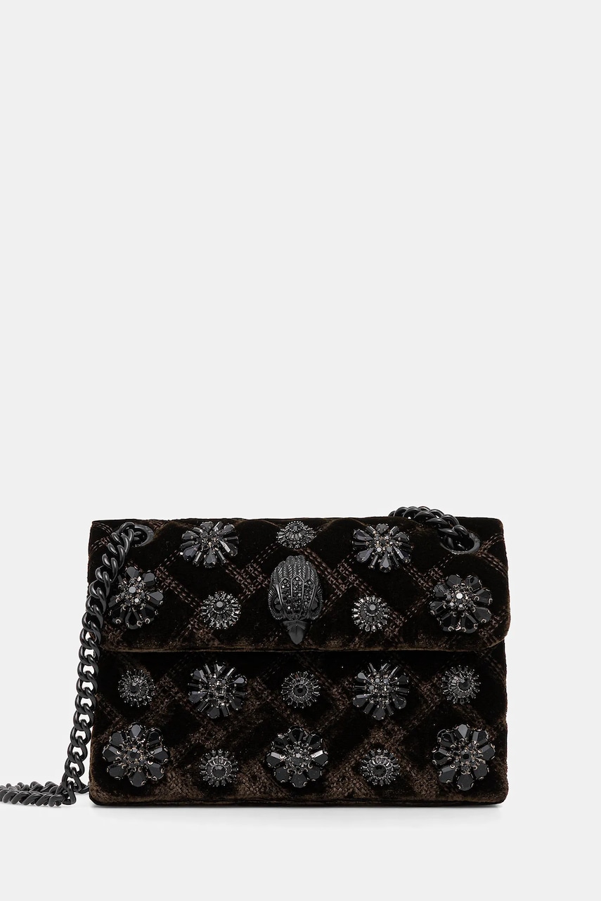 Levně Kabelka Kurt Geiger London VELVET MINI KENSINGTON hnědá barva, 5018331789