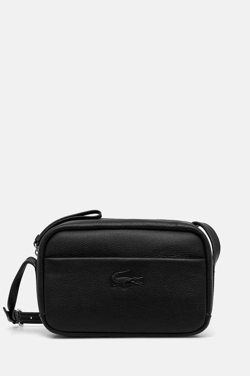 Lacoste poșetă de piele culoarea negru, NF4506IE