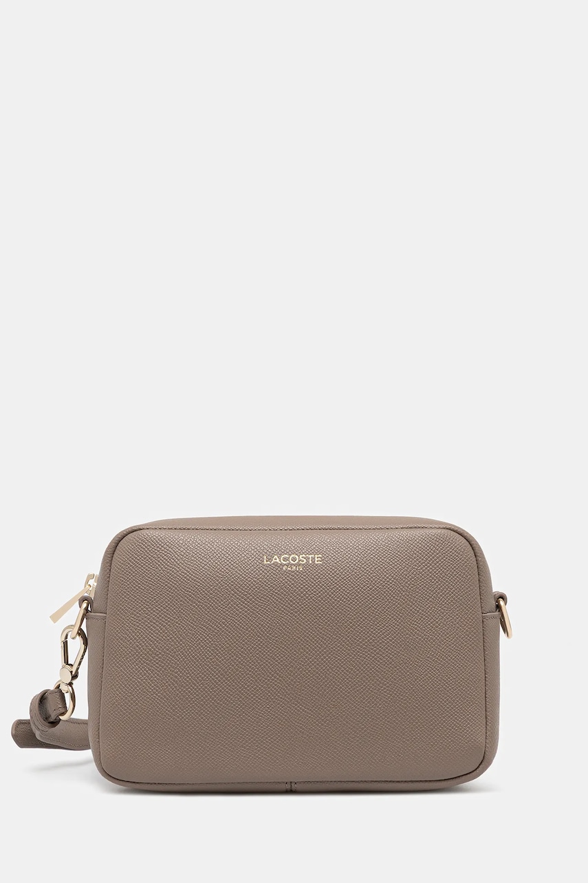 Lacoste geantă de piele culoarea maro, NF5100PH