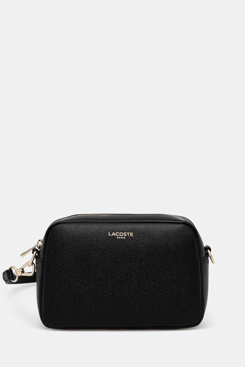 Lacoste geantă de piele culoarea negru, NF5100PH