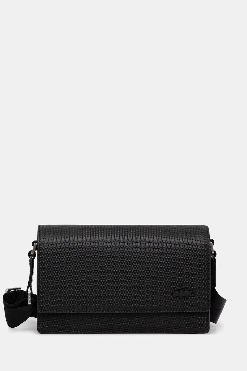 Lacoste geantă de piele culoarea negru, NU4118CE