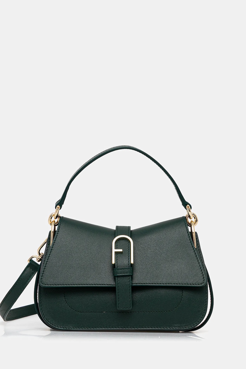 Levně Kožená kabelka Furla zelená barva, WB01032.BX2045.4282S