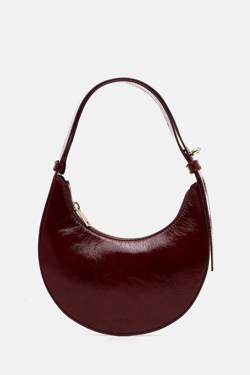 Levně Kožená kabelka Furla vínová barva, WE00649.BX4100.0053S
