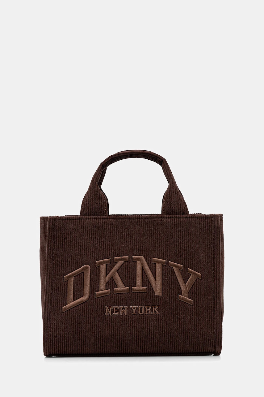 Dkny geantă din catifea HADLEE culoarea maro, R53ADC80