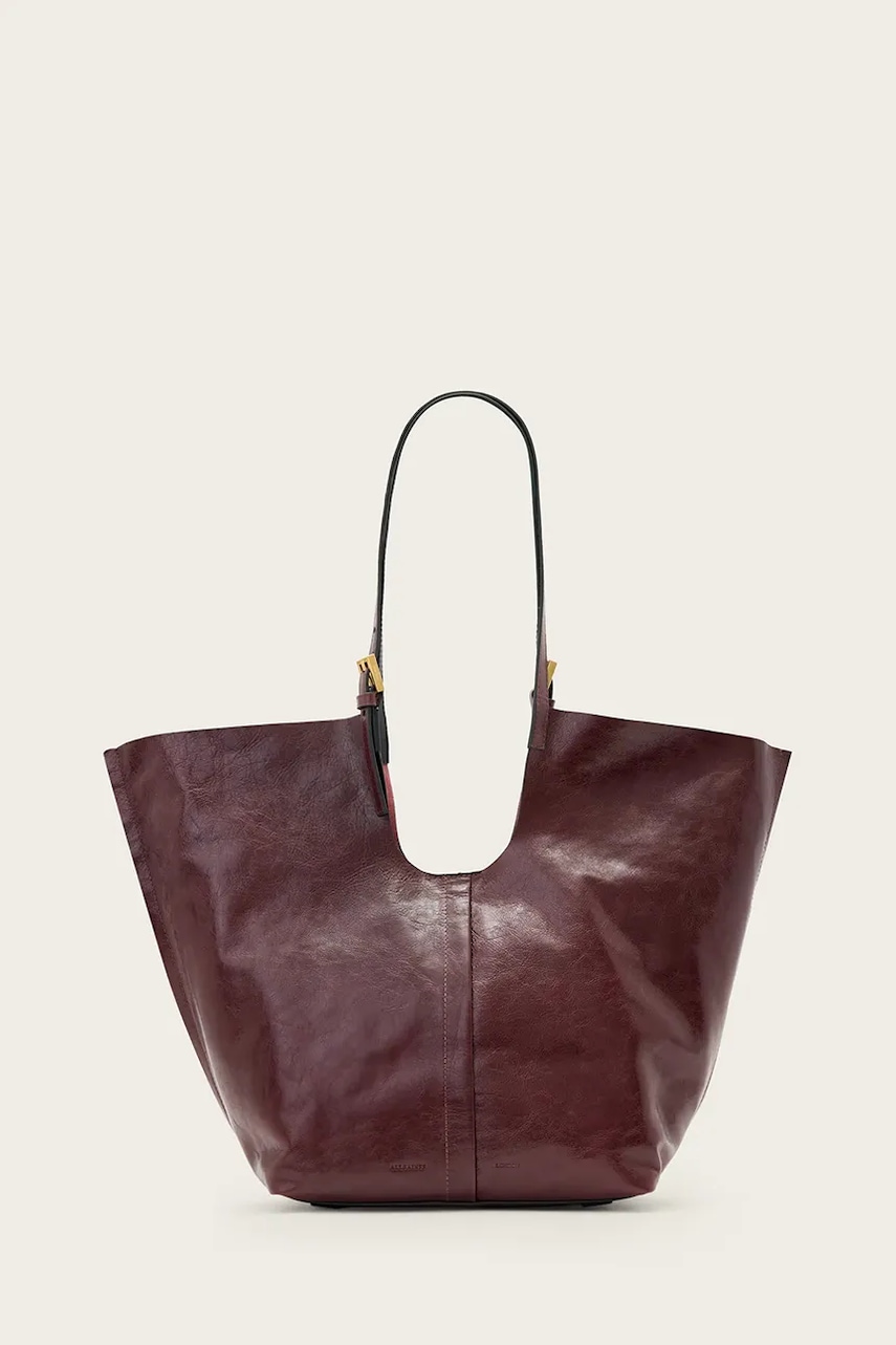 Levně Kožená kabelka AllSaints ARA červená barva, W284XD