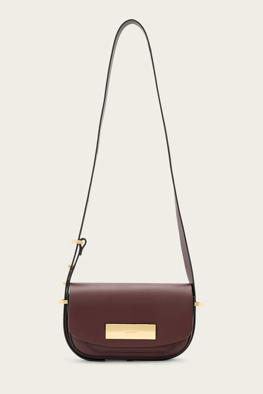 AllSaints poșetă de piele ETTA culoarea bordo, W294XD