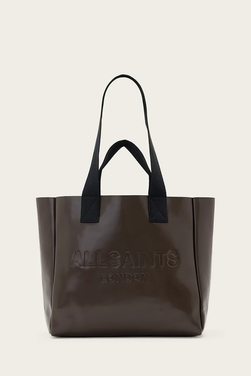 AllSaints geantă de piele IZZY culoarea maro, W391XD