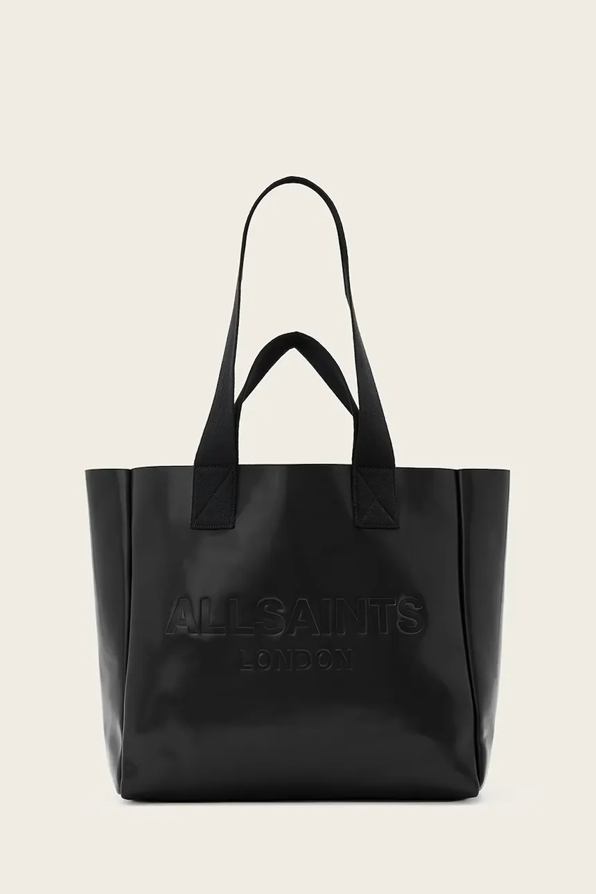 Levně Kožená taška AllSaints IZZY černá barva, W391XD