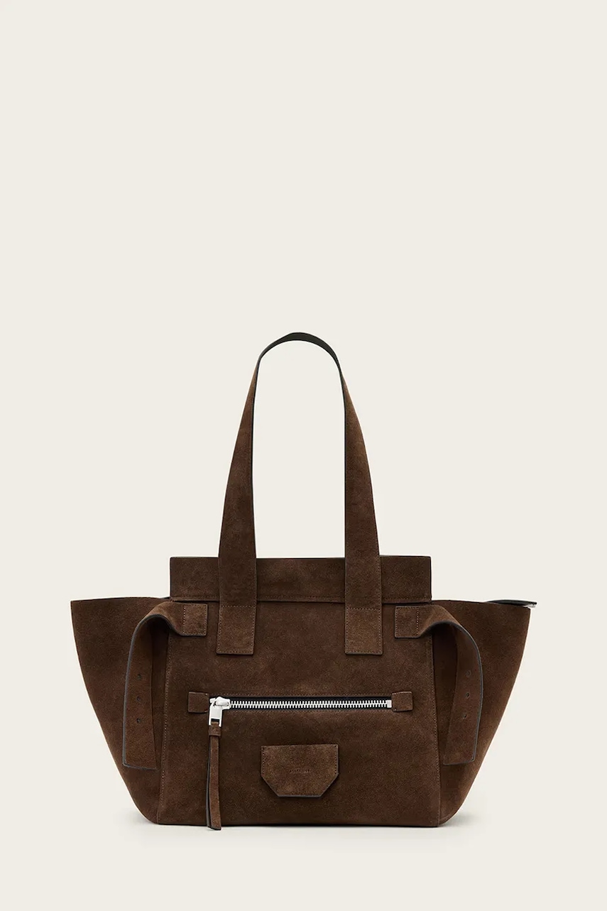 AllSaints poșetă de piele PEREZ culoarea maro, W393XD