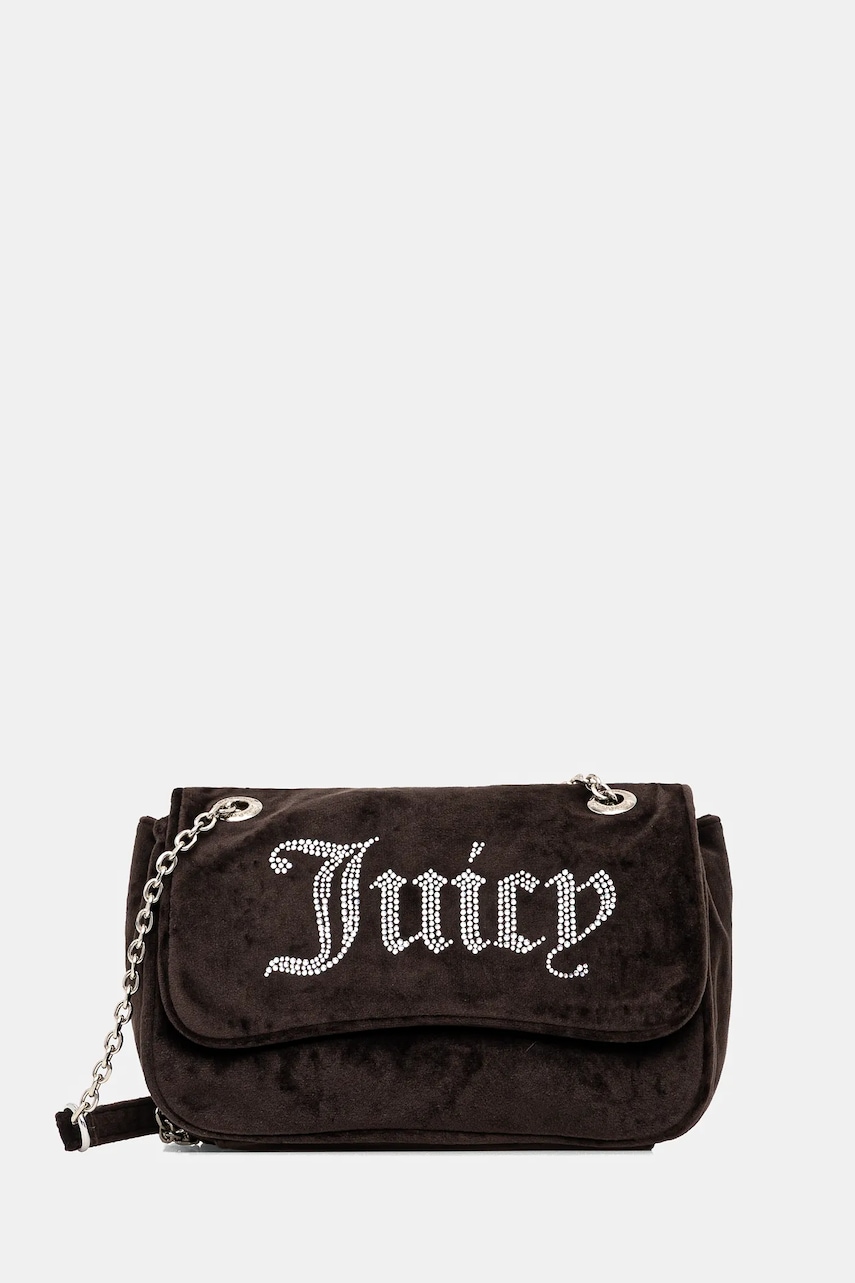 Juicy Couture geantă de mână din catifea Kimberly culoarea maro, BEJQL8762WPO.JB7